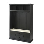 3-in-1 Design Hall Tree with 3 Hooks and Storage Bench - 47.24W x 70.9H x 15.74D