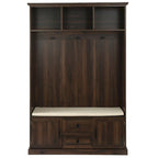 3-in-1 Design Hall Tree with 3 Hooks and Storage Bench - 47.24W x 70.9H x 15.74D