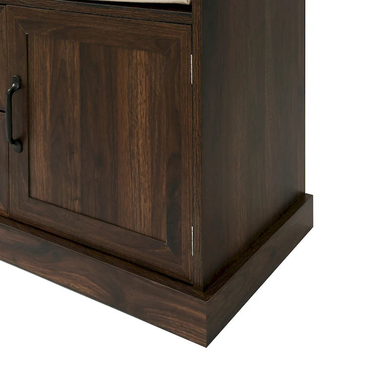 3-in-1 Design Hall Tree with 3 Hooks and Storage Bench - 47.24W x 70.9H x 15.74D
