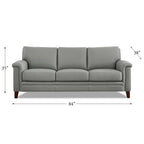 Hydeline Westcott Top Grain Leather Sofa Loveseat and Chair Set with Memory Foam and Springs