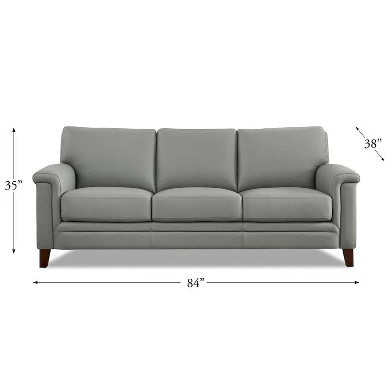 Hydeline Westcott Top Grain Leather Sofa Loveseat and Chair Set with Memory Foam and Springs