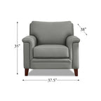 Hydeline Westcott Top Grain Leather Sofa Loveseat and Chair Set with Memory Foam and Springs