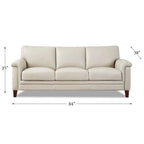 Hydeline Westcott Top Grain Leather Sofa Loveseat and Chair Set with Memory Foam and Springs