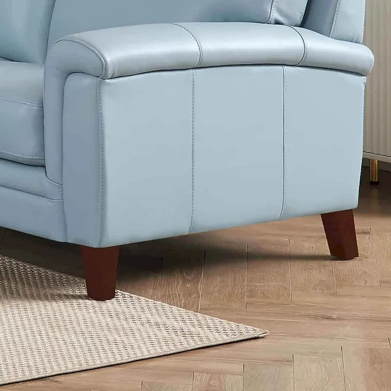 Hydeline Westcott Top Grain Leather Sofa Loveseat and Chair Set with Memory Foam and Springs