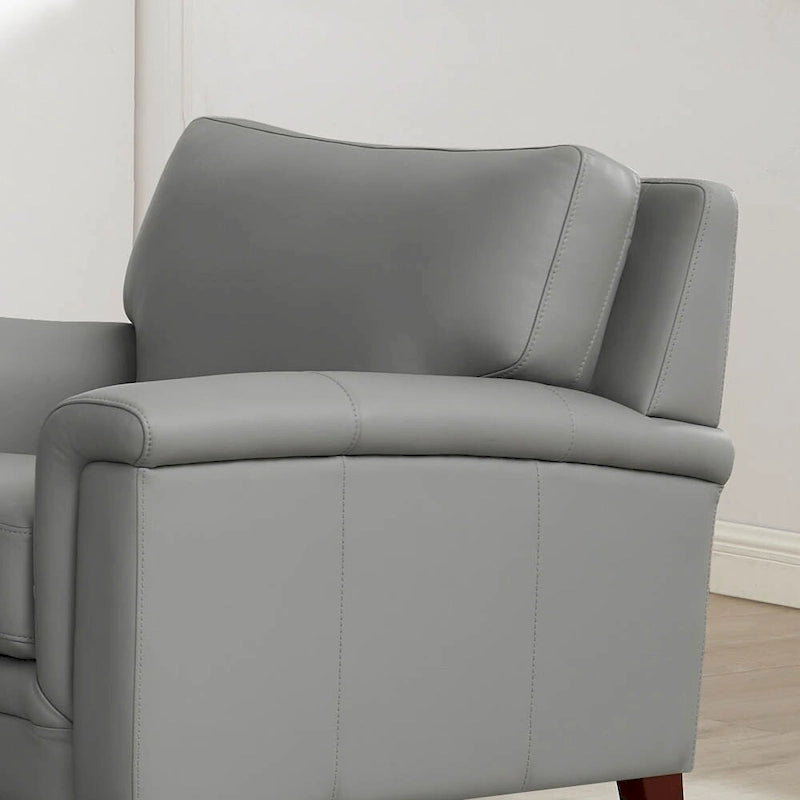 Hydeline Westcott Top Grain Leather Sofa Loveseat and Chair Set with Memory Foam and Springs