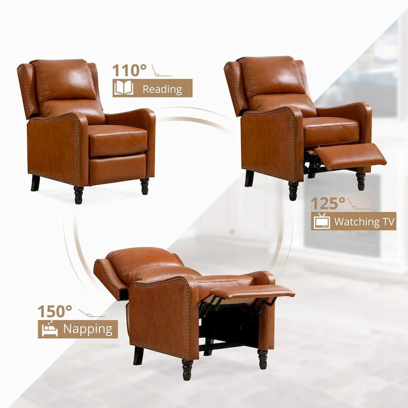 COZYMAN Genuine Leather Recliner Chair Comfortable Chairs for Living Room