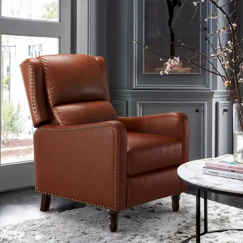 COZYMAN Genuine Leather Recliner Chair Comfortable Chairs for Living Room