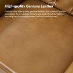 Burt Traditional Genuine Leather Accent Chair with Tufted Wing Back by HULALA HOME
