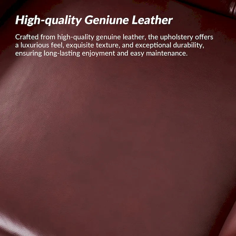 Burt Traditional Genuine Leather Accent Chair with Tufted Wing Back by HULALA HOME