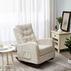 Upholstered Glider Rocking Chair with High Backrest