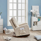 Upholstered Glider Rocking Chair with High Backrest