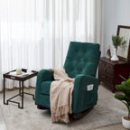 Upholstered Glider Rocking Chair with High Backrest