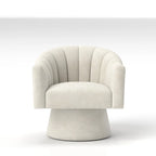 SEYNAR Modern Glam Velvet Upholstered Round Swivel Accent Arm Barrel Chair for Living Room Set of 2