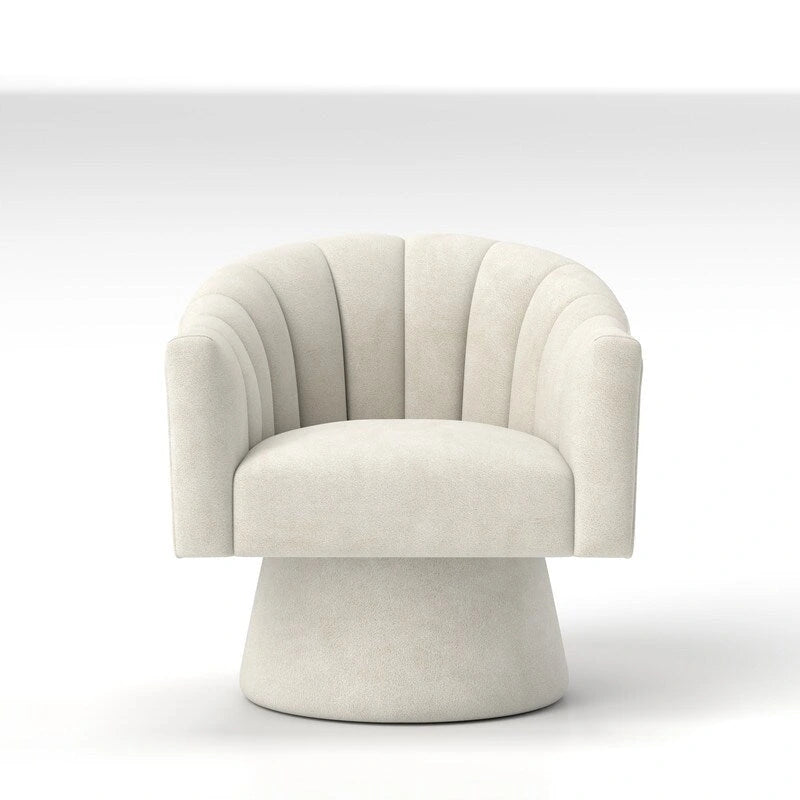 SEYNAR Modern Glam Velvet Upholstered Round Swivel Accent Arm Barrel Chair for Living Room Set of 2