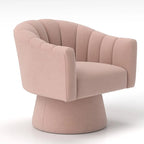 SEYNAR Modern Glam Velvet Upholstered Round Swivel Accent Arm Barrel Chair for Living Room Set of 2