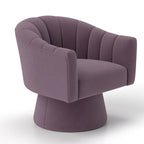 SEYNAR Modern Glam Velvet Upholstered Round Swivel Accent Arm Barrel Chair for Living Room Set of 2