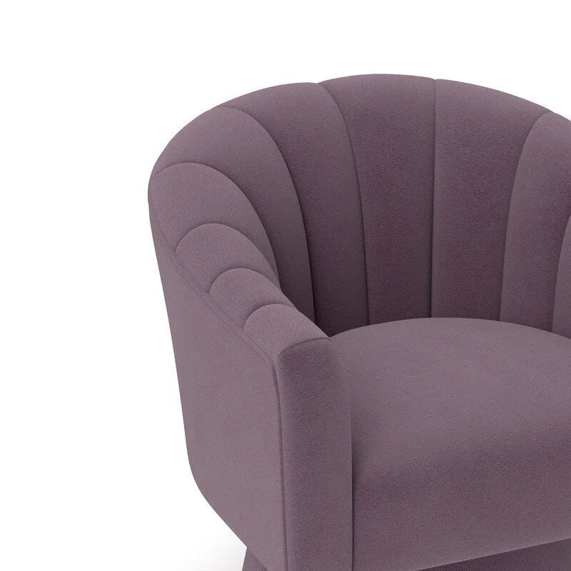 SEYNAR Modern Glam Velvet Upholstered Round Swivel Accent Arm Barrel Chair for Living Room Set of 2