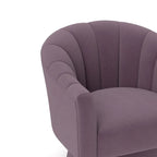 SEYNAR Modern Glam Velvet Upholstered Round Swivel Accent Arm Barrel Chair for Living Room Set of 2