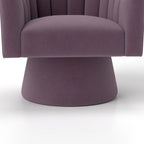 SEYNAR Modern Glam Velvet Upholstered Round Swivel Accent Arm Barrel Chair for Living Room Set of 2