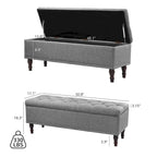 COZYMAN Tufted Storage Bench, Upholstered Ottoman with Storage - 50.8 W X 17.1 D X 18.3 H