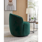 Swivel Accent Chair, Modern Round Vanity Chair for Living Room, Comfy Velvet Barrel Armchair, Small Single Sofa