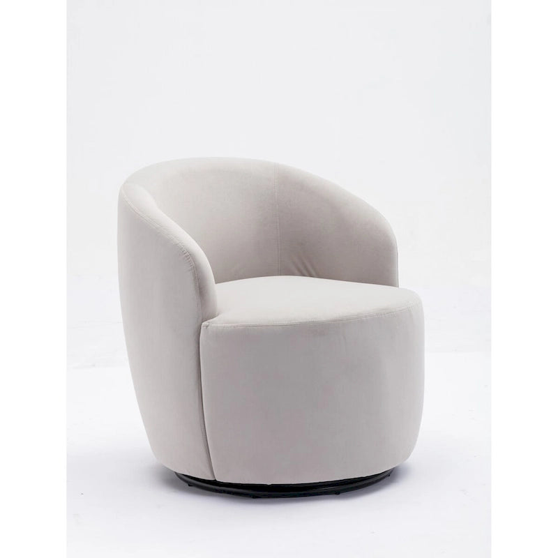 Swivel Accent Chair, Modern Round Vanity Chair for Living Room, Comfy Velvet Barrel Armchair, Small Single Sofa