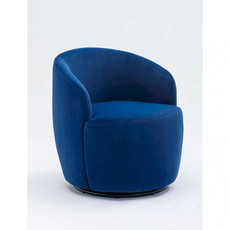 Swivel Accent Chair, Modern Round Vanity Chair for Living Room, Comfy Velvet Barrel Armchair, Small Single Sofa