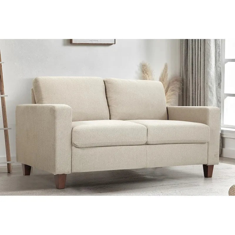 US Pride Furniture Miles Mid Century Modern Loveseat 2 Seater Sofa Couch with Reversible Back Pillows Large