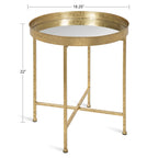 Kate and Laurel Celia Round Metal Side Table - 18.25x18.25x22
