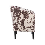 Andrew Barrel Brown and White Cow Print Club Chair