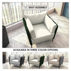 Luxify Modern Single-Seater Sofa in Upholstered PU Leather with Metal Legs for Living Room Accent Chair