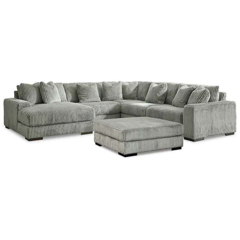 Lindyn Fog 5-Piece Sectional with Ottoman - 133 W x 133 D x 38 H