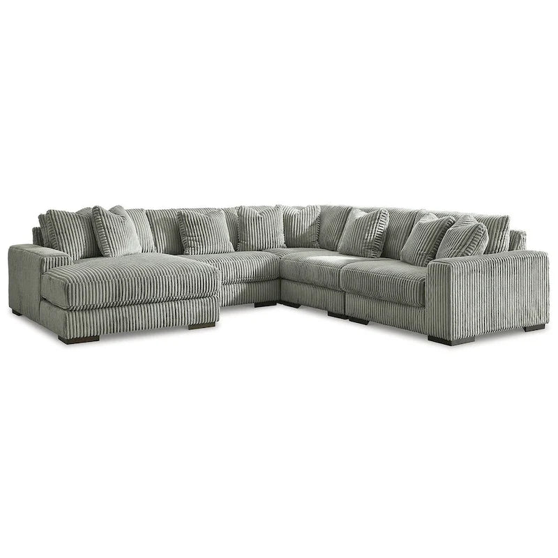 Lindyn Fog 5-Piece Sectional with Ottoman - 133 W x 133 D x 38 H