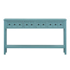 Nestfair Rustic Entryway Console Table with Drawers and Bottom Shelf