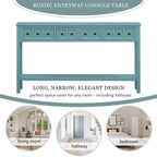 Nestfair Rustic Entryway Console Table with Drawers and Bottom Shelf