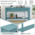 Nestfair Rustic Entryway Console Table with Drawers and Bottom Shelf