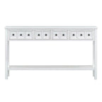 Nestfair Rustic Entryway Console Table with Drawers and Bottom Shelf
