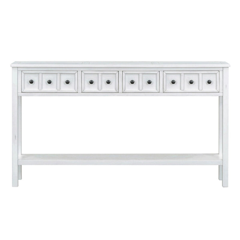 Nestfair Rustic Entryway Console Table with Drawers and Bottom Shelf
