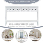 Nestfair Rustic Entryway Console Table with Drawers and Bottom Shelf