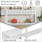 Nestfair Rustic Entryway Console Table with Drawers and Bottom Shelf