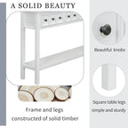 Nestfair Rustic Entryway Console Table with Drawers and Bottom Shelf