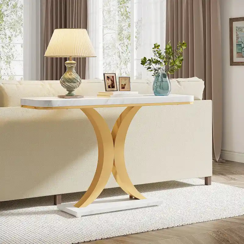 40 Inches Narrow Industrial Console Sofa Table for Entryway