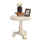 Round Wood Pedestal Side Table