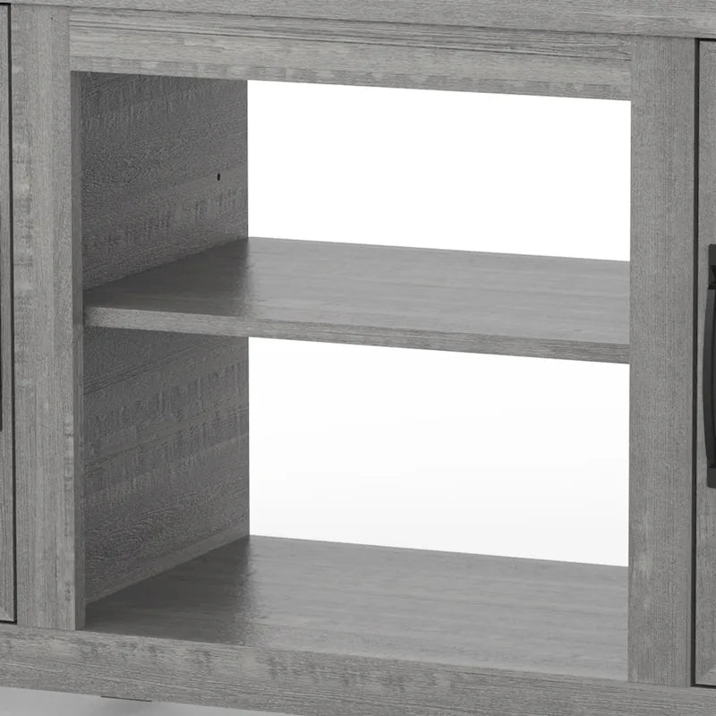 58 Farmhouse Barn Door Entryway Storage Console Table TV Stand - 58 inches in width