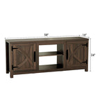 58 Farmhouse Barn Door Entryway Storage Console Table TV Stand - 58 inches in width