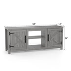 58 Farmhouse Barn Door Entryway Storage Console Table TV Stand - 58 inches in width