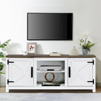 58 Farmhouse Barn Door Entryway Storage Console Table TV Stand - 58 inches in width