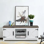 58 Farmhouse Barn Door Entryway Storage Console Table TV Stand - 58 inches in width