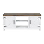 58 Farmhouse Barn Door Entryway Storage Console Table TV Stand - 58 inches in width