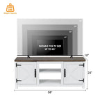 58 Farmhouse Barn Door Entryway Storage Console Table TV Stand - 58 inches in width